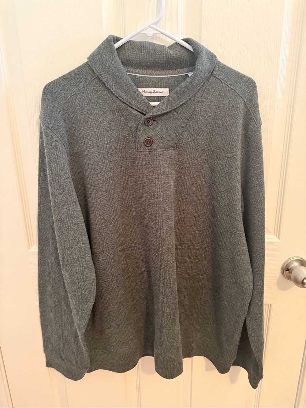 Tommy Bahama Men's Grey Collar Sweater ~ Large